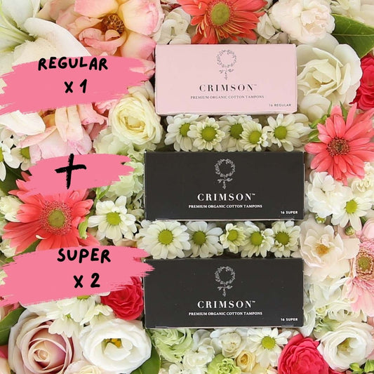 Heavy Flow Organic Tampon Bundle – 2 x super and 1 x regular