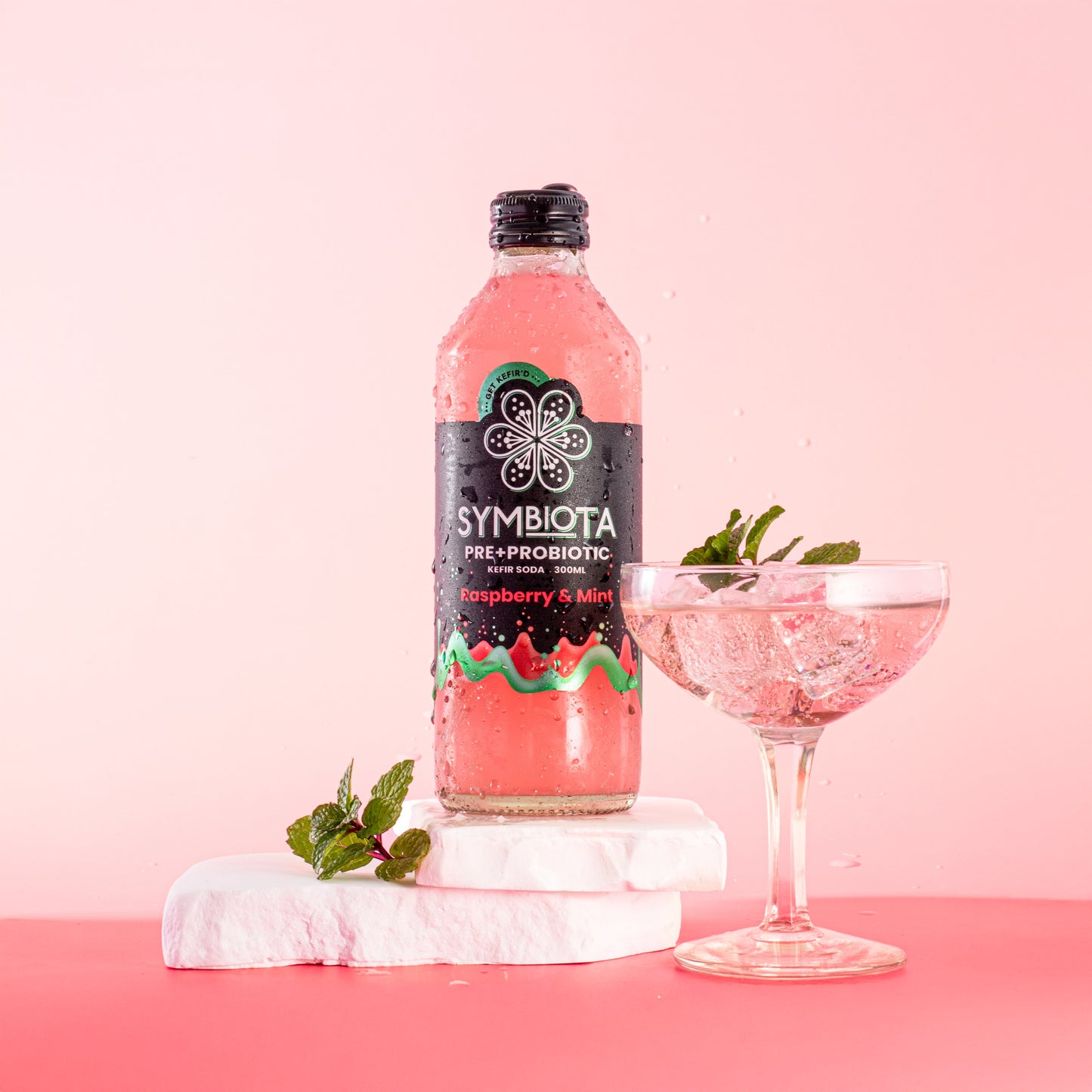Raspberry & Mint Kefir Soda -6 pack-0