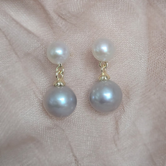 Mila Double Pearl Drop Earrings 1