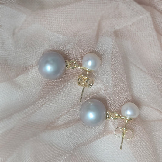 Mila Double Pearl Drop Earrings 1