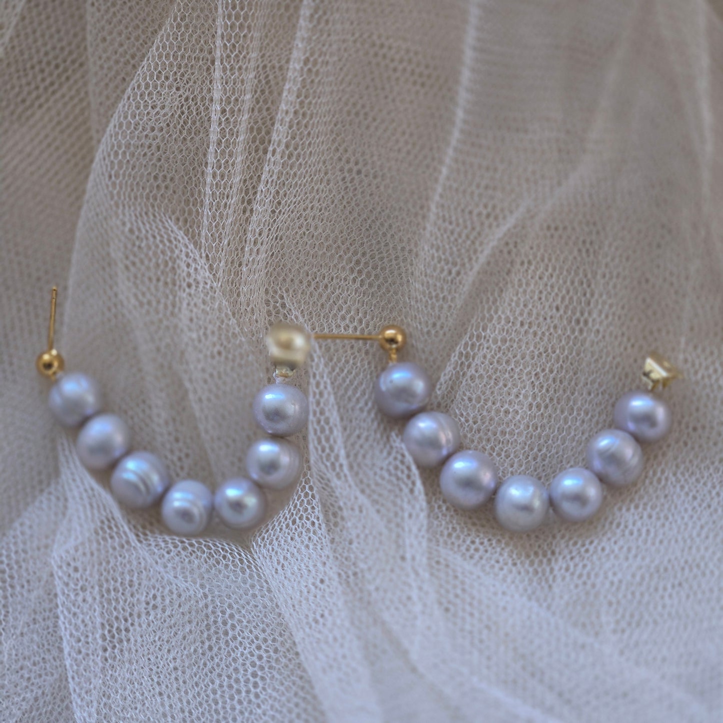 Soleil Hoop Earrings grey