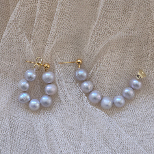 Soleil Hoop Earrings grey