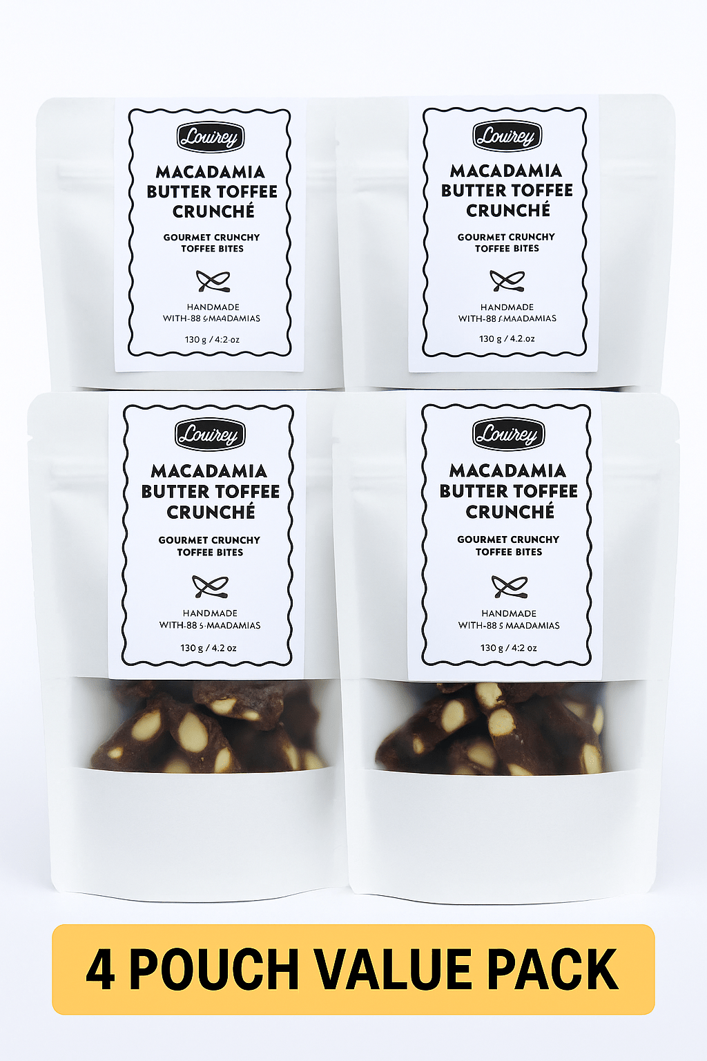 Lowrey Macadamia Butter Toffee Crunché 4-Pack 120g | 38% Nuts