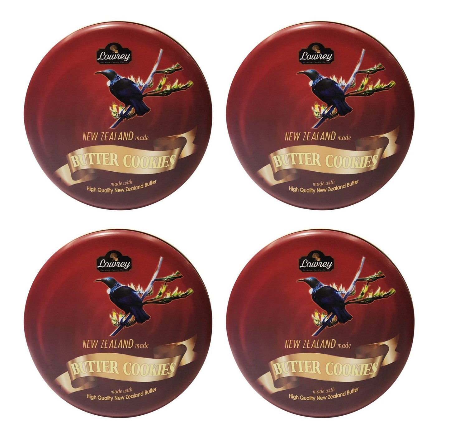 4 Flavours Lowrey Butter Cookies 4 Tins Value Pack