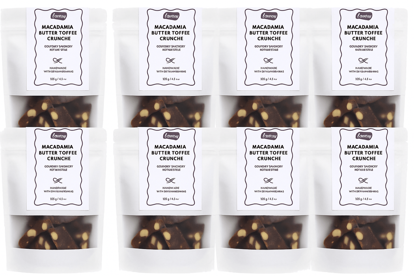 Lowrey Macadamia Butter Toffee Crunché 8-Pack (38% Macadamias)