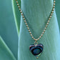 Pāua Gold Heart Necklace