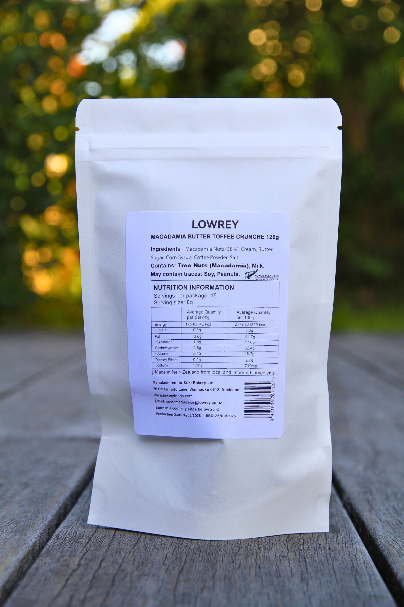 Lowrey Macadamia Butter Toffee Crunché 4-Pack 120g | 38% Nuts