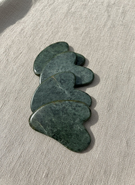 Pounamu Gua Sha Stone – Natural Greenstone Facial Massage Tool