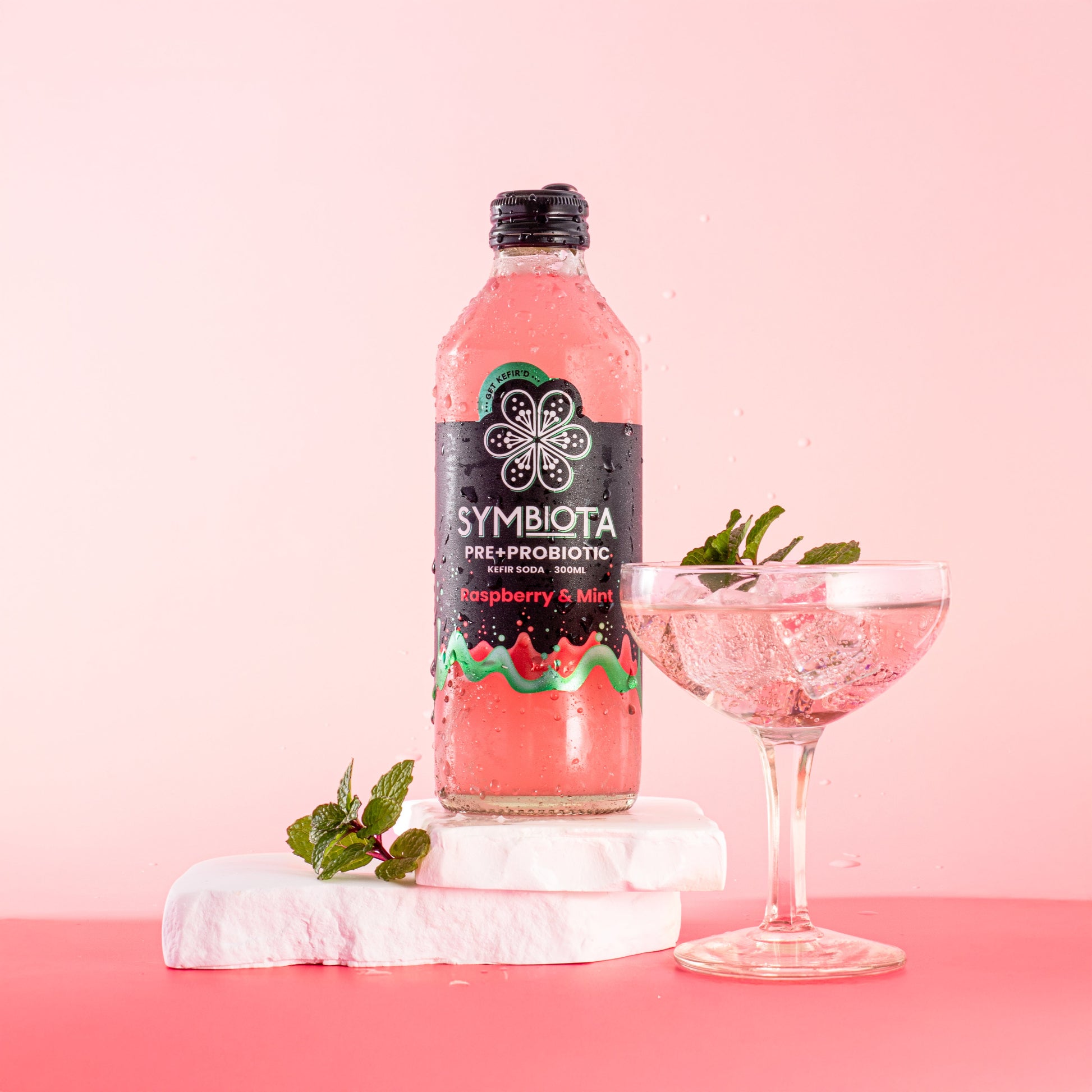 Raspberry & Mint Kefir Soda -6 pack-0