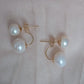 Mayumi Double Pearl Studs white
