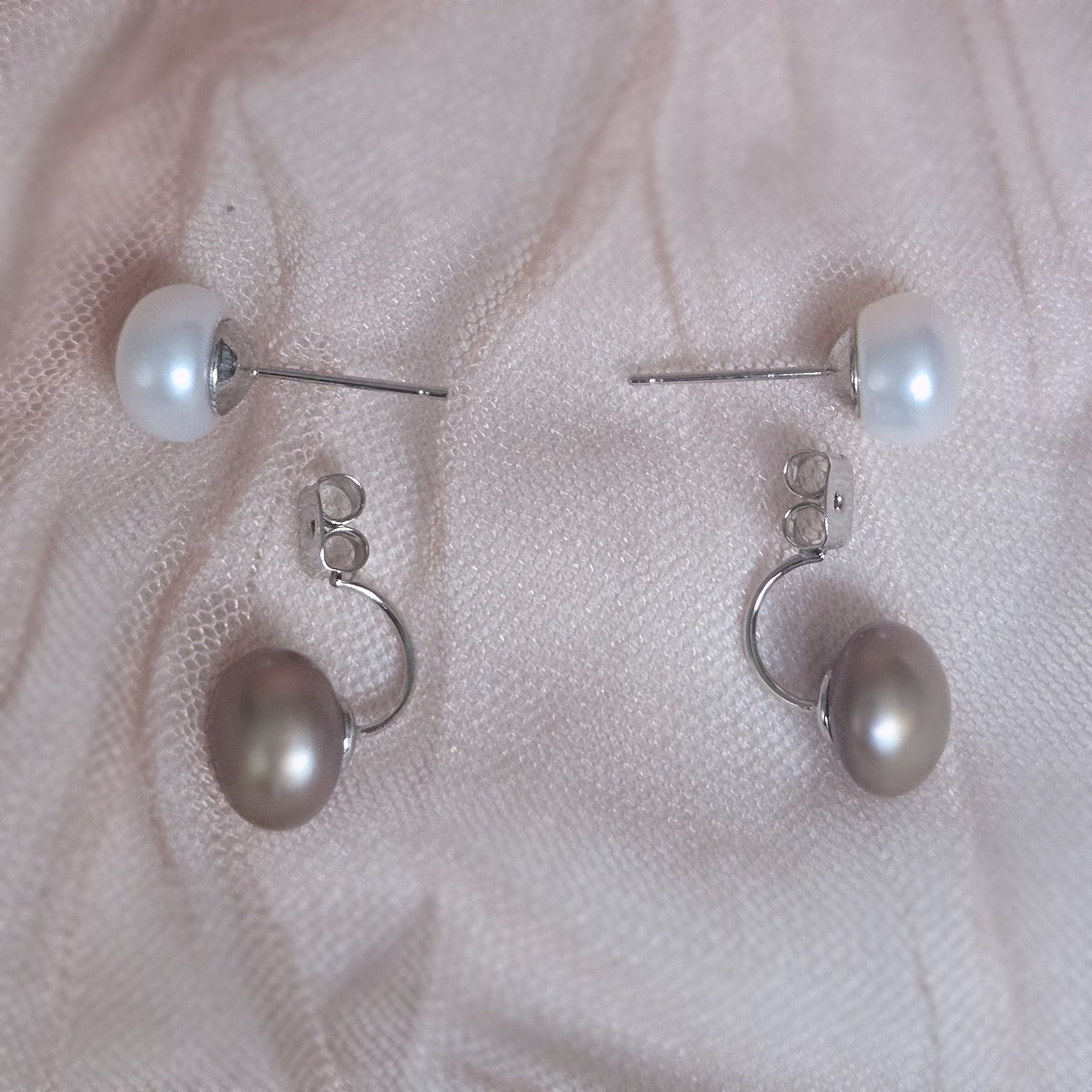 Mayumi Double Pearl Studs bi-colour