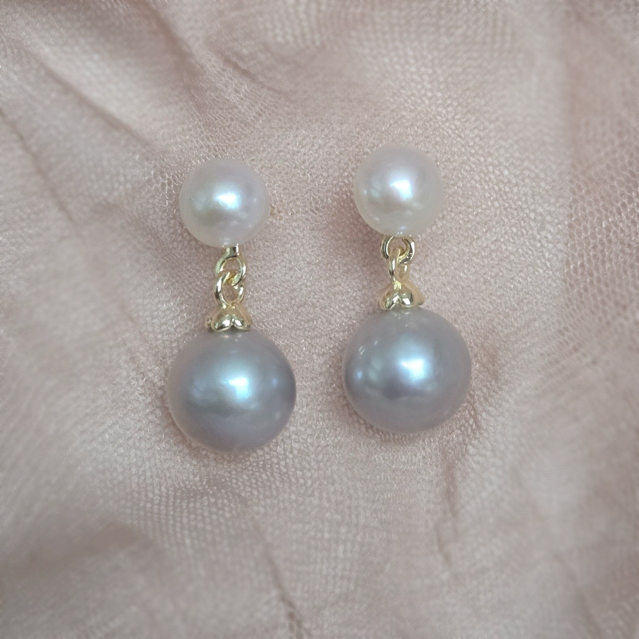 Mila Double Pearl Drop Earrings 1