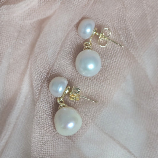 Mila Double Pearl Drop Earrings 4