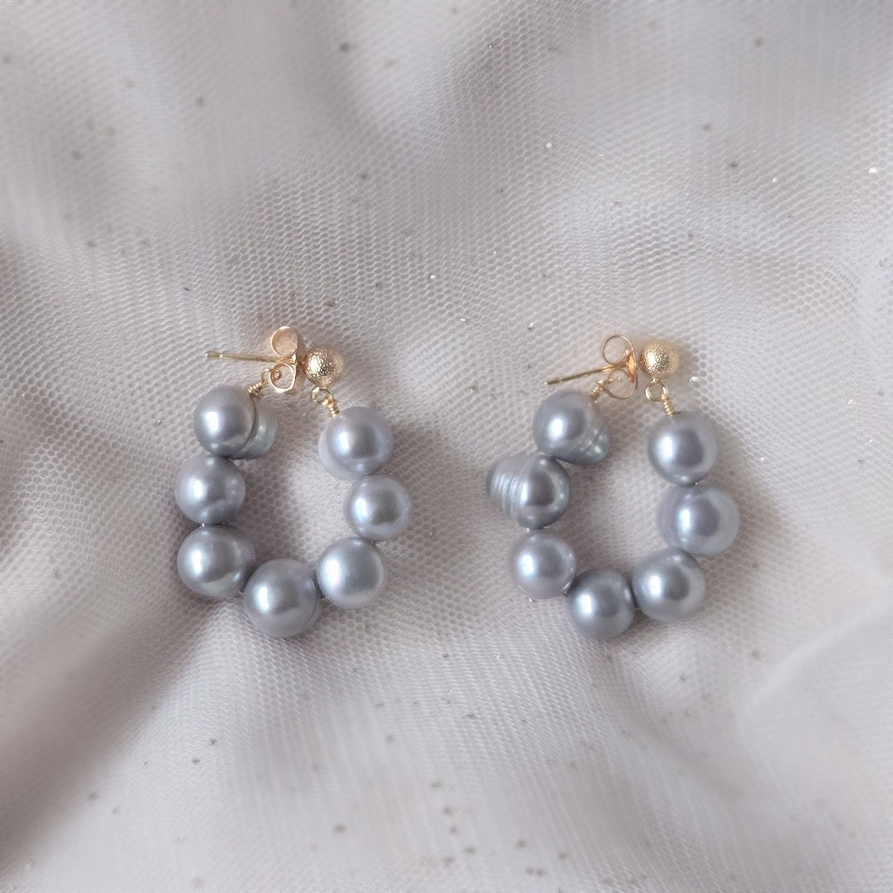 Soleil Hoop Earrings grey