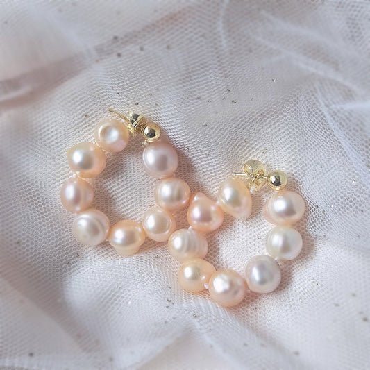 Soleil Hoop Earrings peach