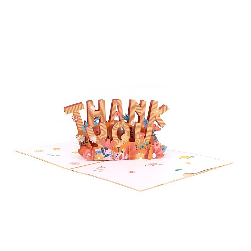 Lowrey THANK YOU 3D Pop-Up Greeting Card – Handcrafted Design